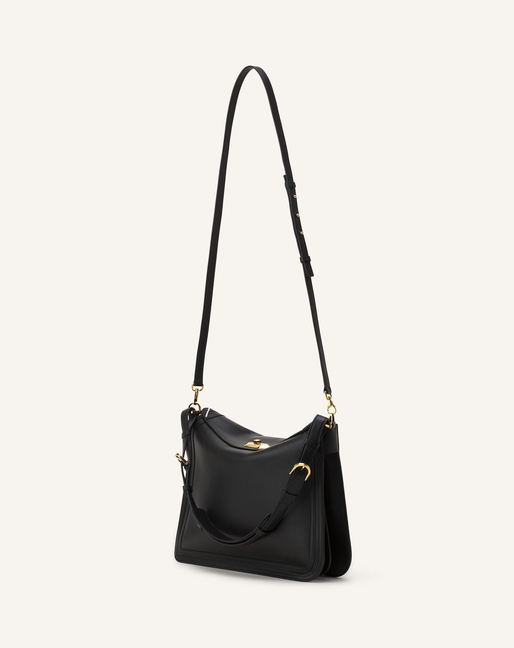 Black Compagnon Asymmetrical Bag In Leather | Lanvin Women