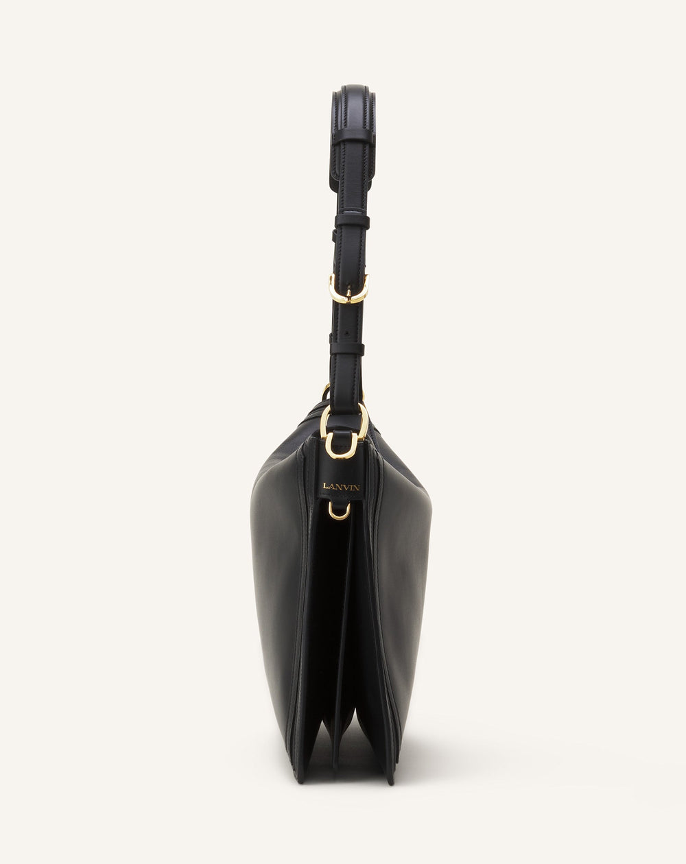 Black Compagnon Asymmetrical Bag In Leather | Lanvin Women