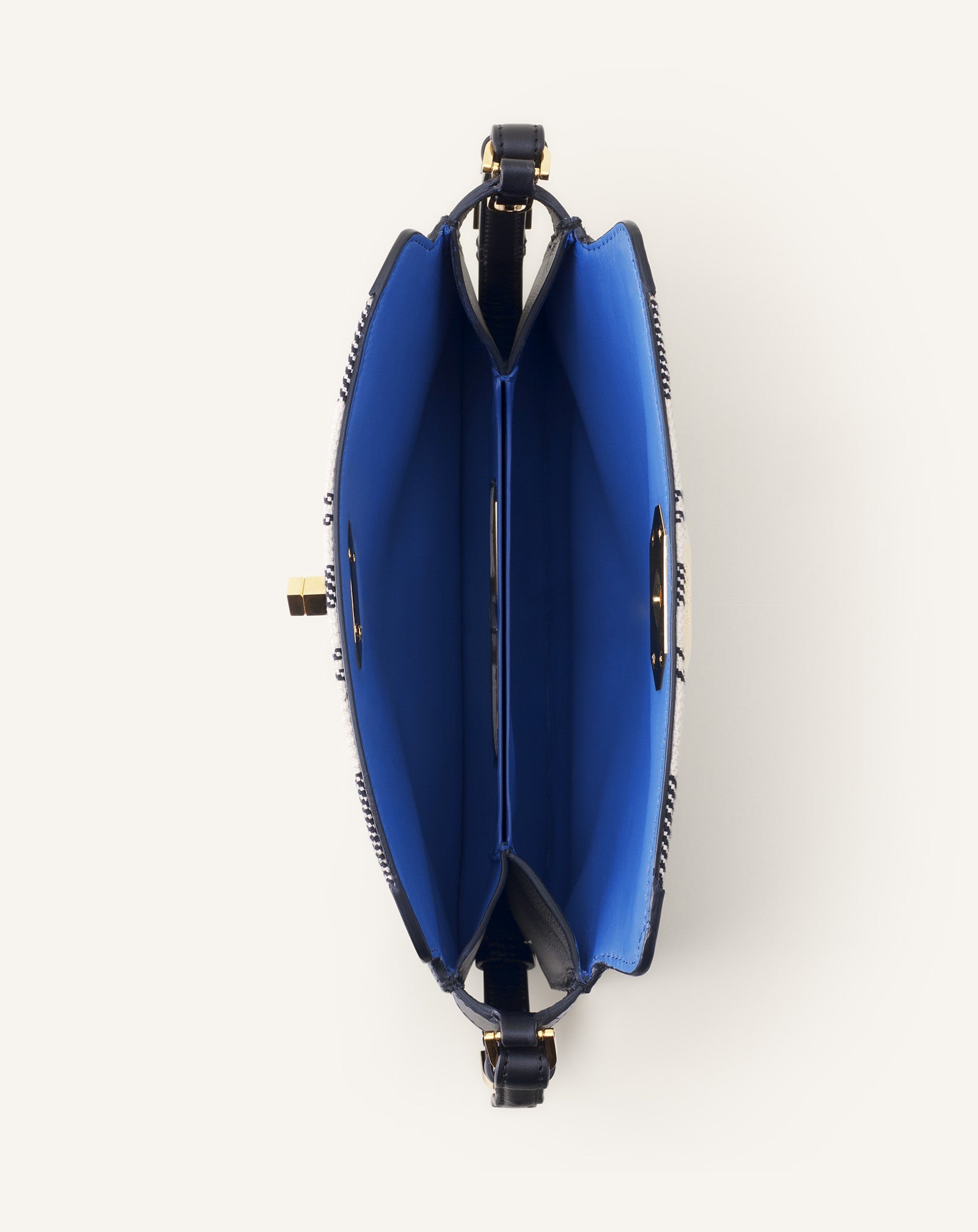Grey Compagnon Small Asymmetrical Bag In Striped Canvas | Lanvin Women