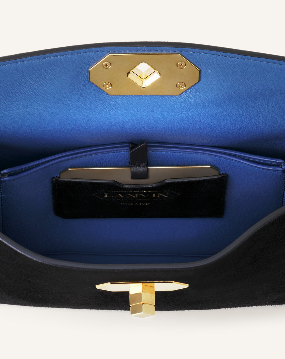 Compagnon Sac Epaule Asymetrique Finition Python Pm Black | Lanvin Women
