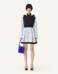 Compagnon Sac Epaule Asymetrique Finition Python Pm Blue | Lanvin Women
