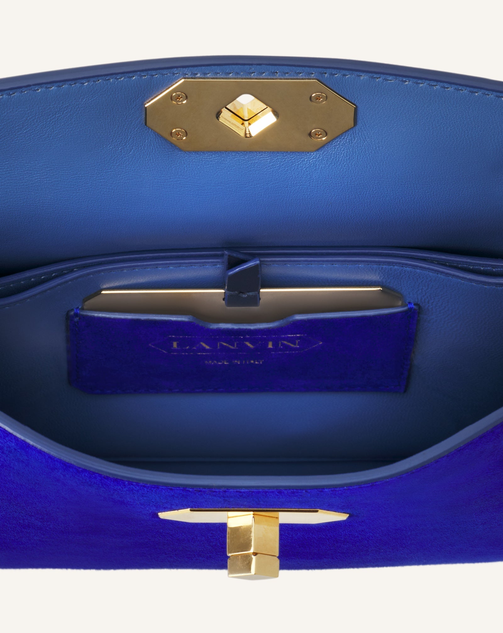 Compagnon Sac Epaule Asymetrique Finition Python Pm Blue | Lanvin Women