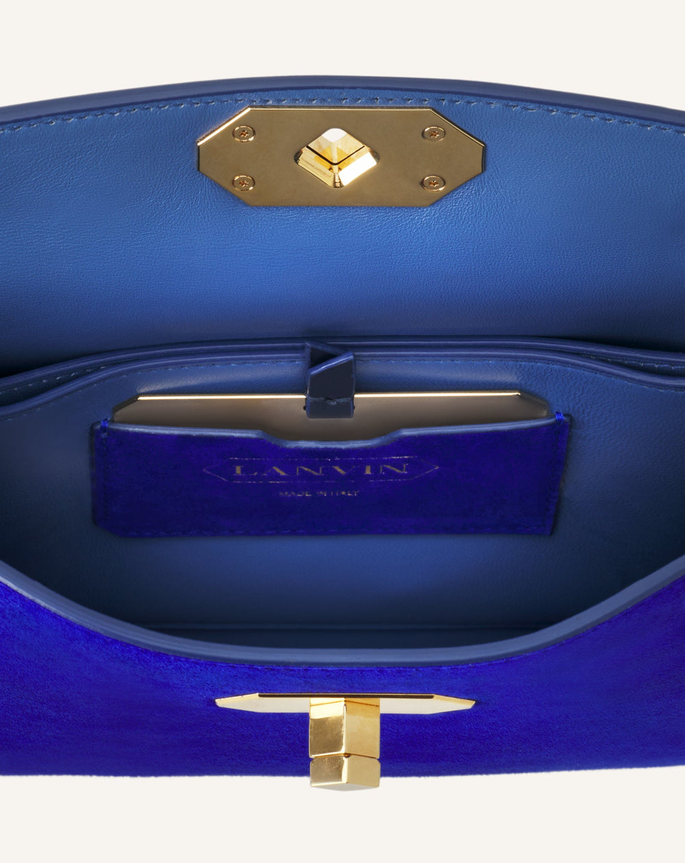 Compagnon Sac Epaule Asymetrique Finition Python Pm Blue | Lanvin Women