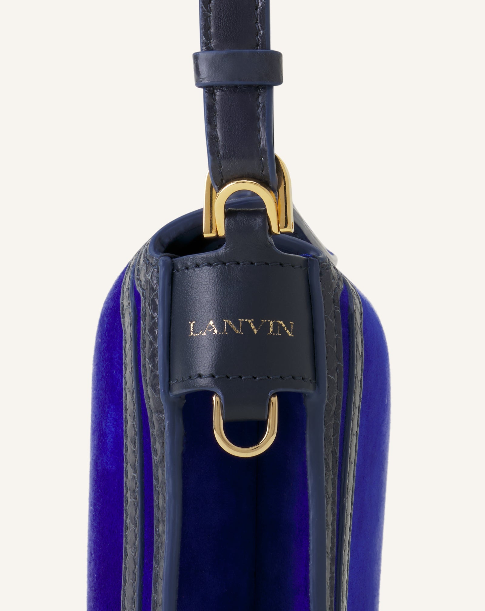 Compagnon Sac Epaule Asymetrique Finition Python Pm Blue | Lanvin Women
