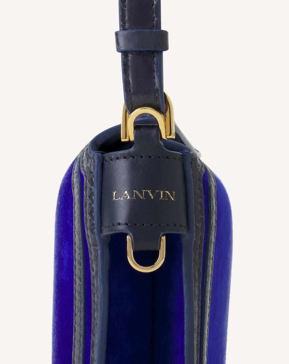 Compagnon Sac Epaule Asymetrique Finition Python Pm Blue | Lanvin Women