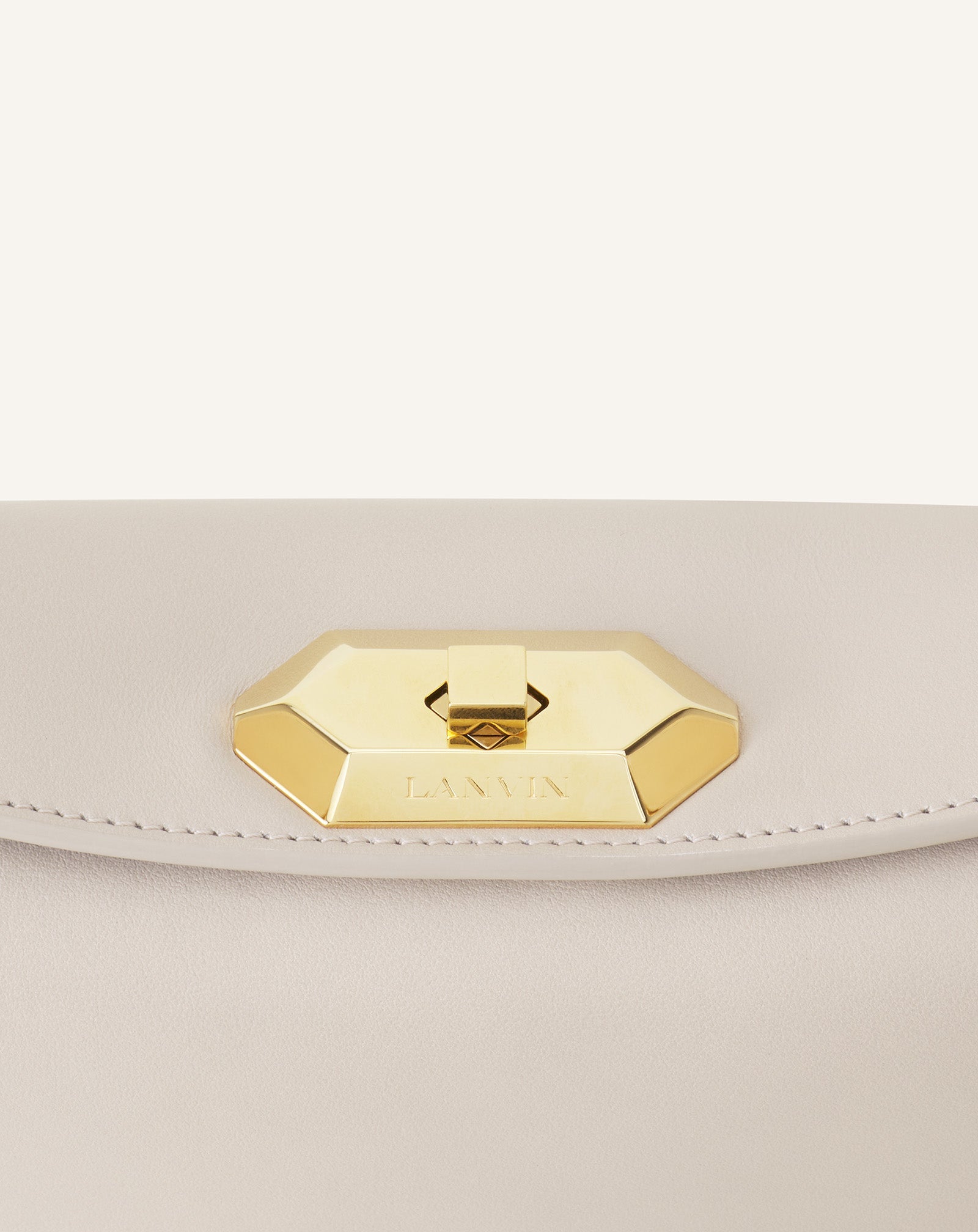 Sac Compagnon Asymetrique En Cuir White | Lanvin Women