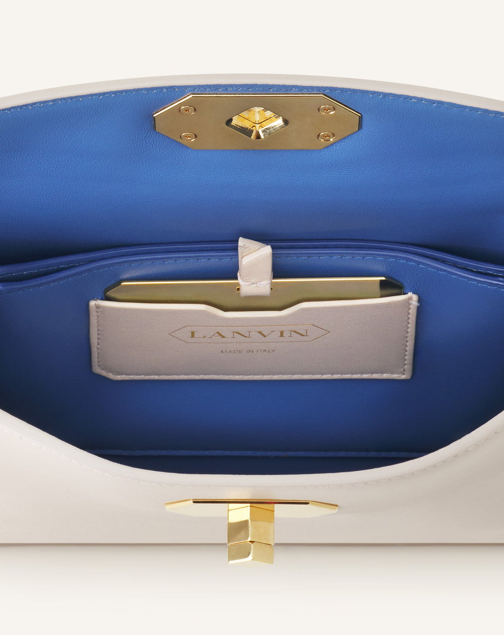 Sac Compagnon Asymetrique En Cuir White | Lanvin Women