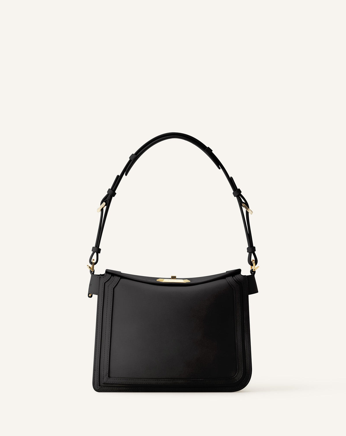 Sac Compagnon Asymetrique En Cuir Black | Lanvin Women
