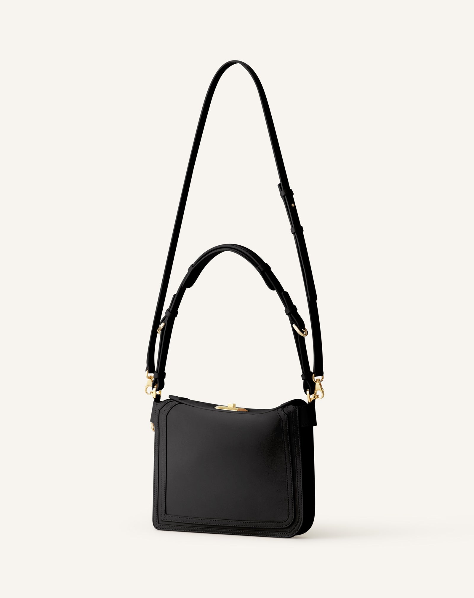 Sac Compagnon Asymetrique En Cuir Black | Lanvin Women