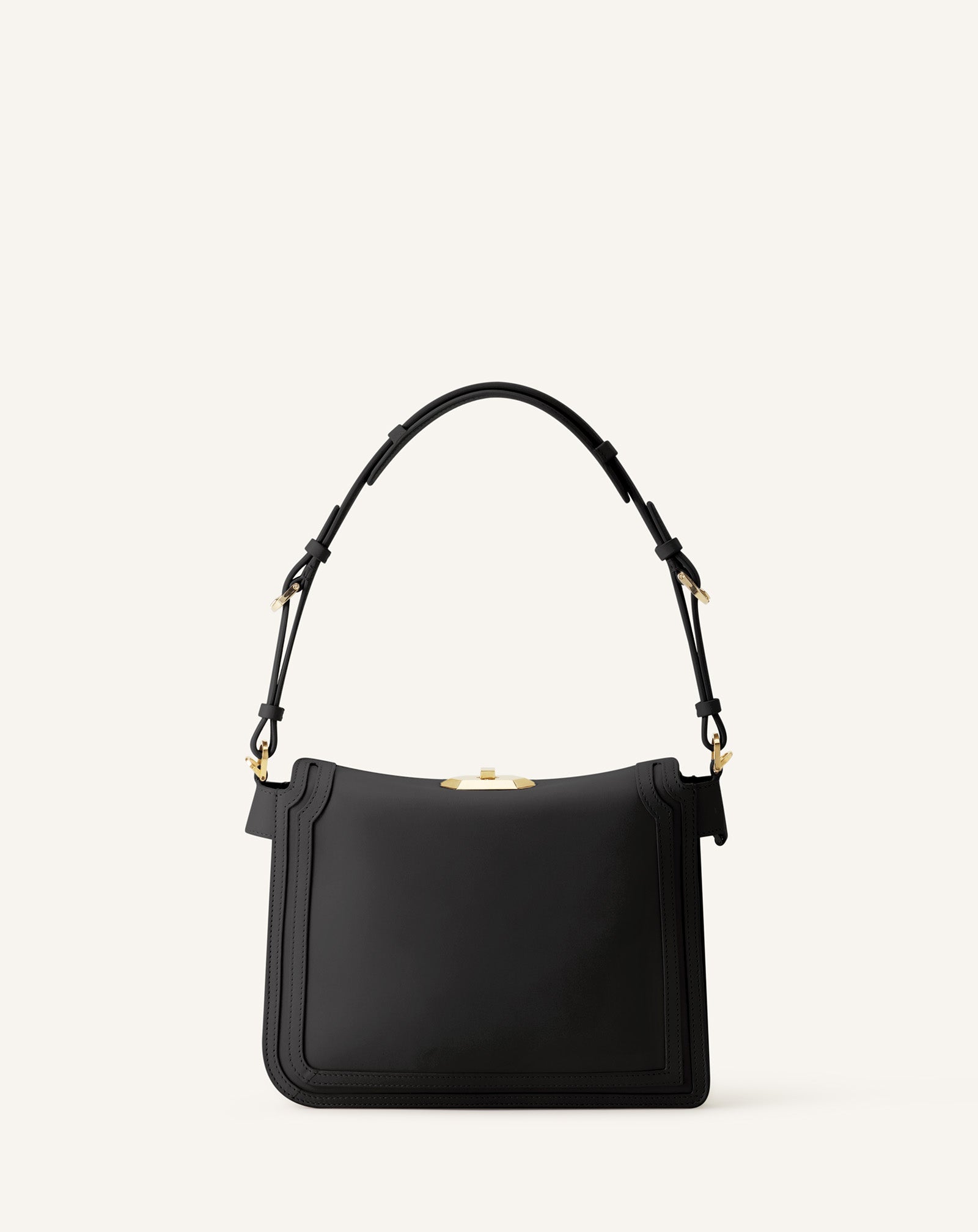 Sac Compagnon Asymetrique En Cuir Black | Lanvin Women