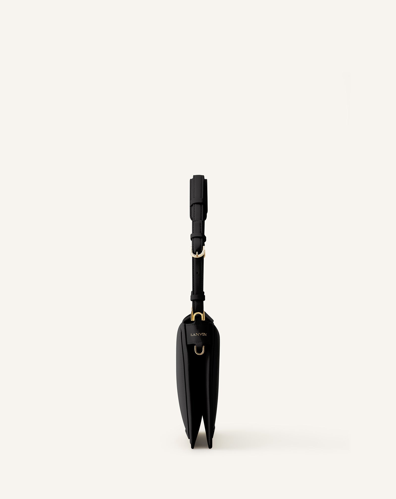 Sac Compagnon Asymetrique En Cuir Black | Lanvin Women