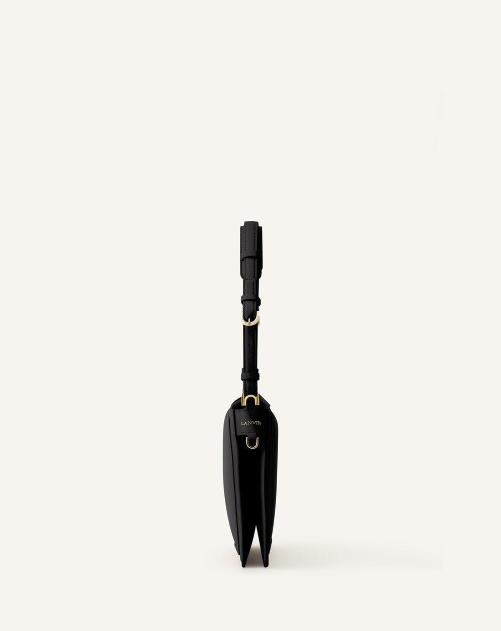 Sac Compagnon Asymetrique En Cuir Black | Lanvin Women