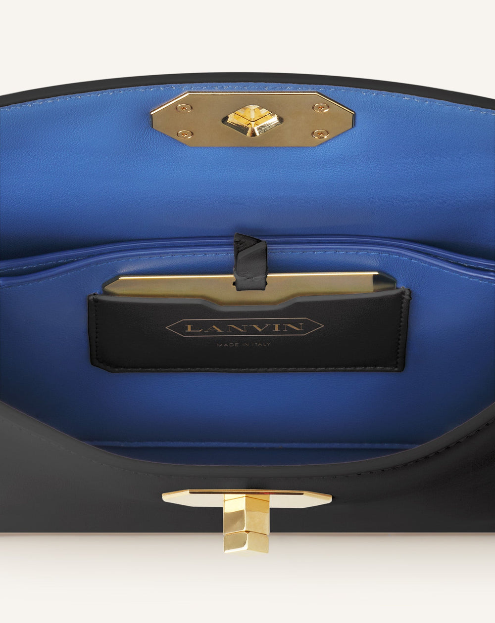 Sac Compagnon Asymetrique En Cuir Black | Lanvin Women