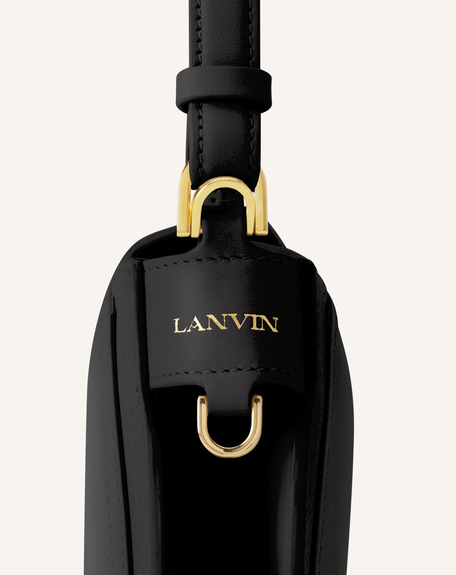 Sac Compagnon Asymetrique En Cuir Black | Lanvin Women