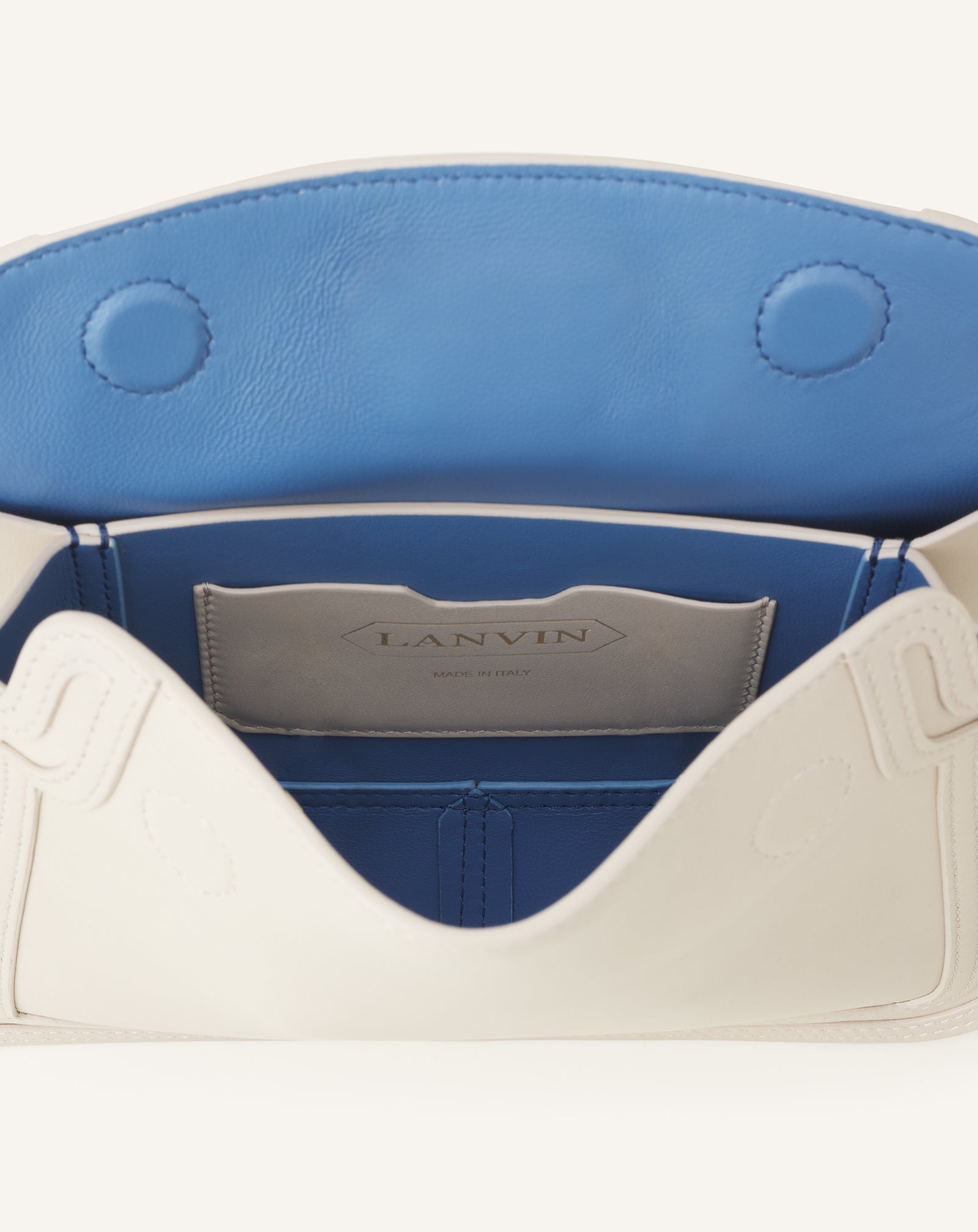 Sac Compagnon 16 En Cuir White | Lanvin Men