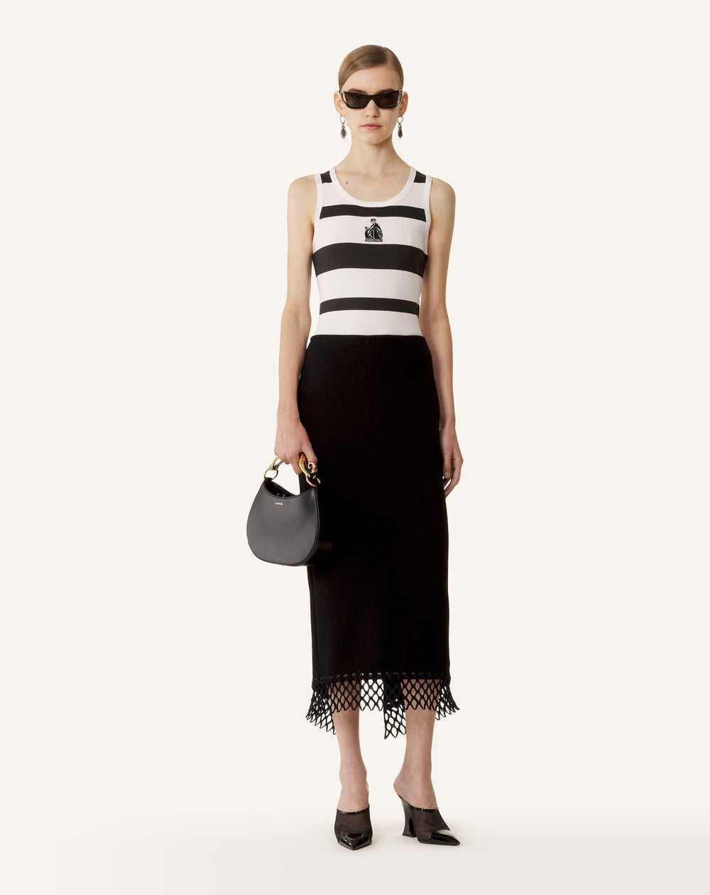 Black Hobo Cat Leather Bag | Lanvin Women