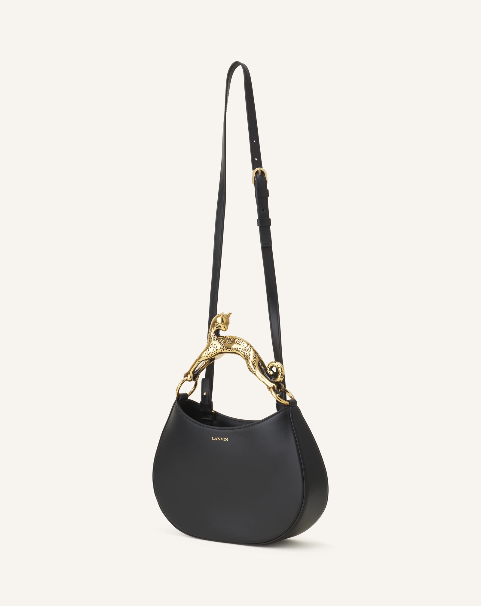 Black Hobo Cat Leather Bag | Lanvin Women