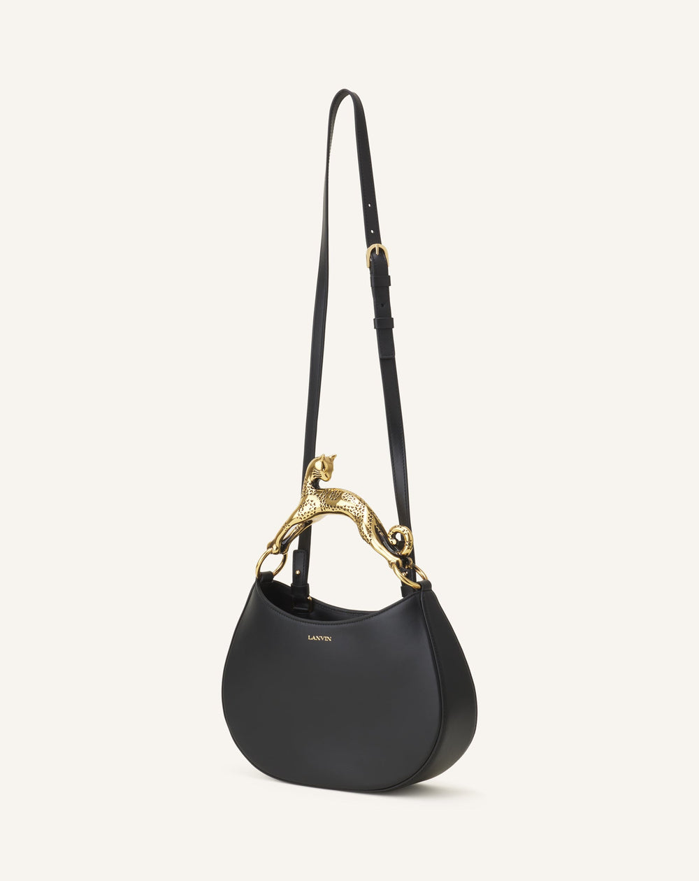 Black Hobo Cat Leather Bag | Lanvin Women
