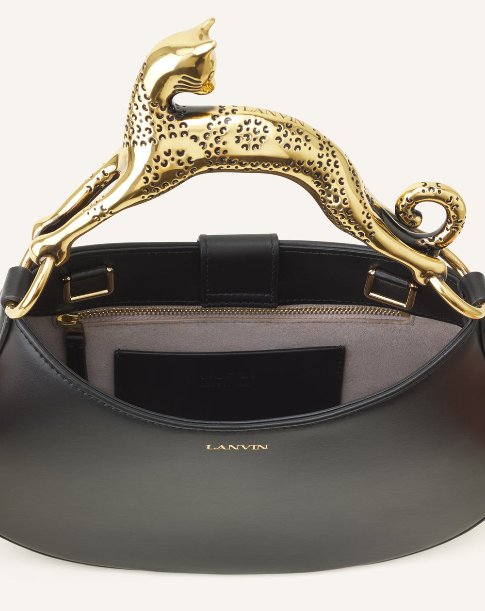 Black Hobo Cat Leather Bag | Lanvin Women