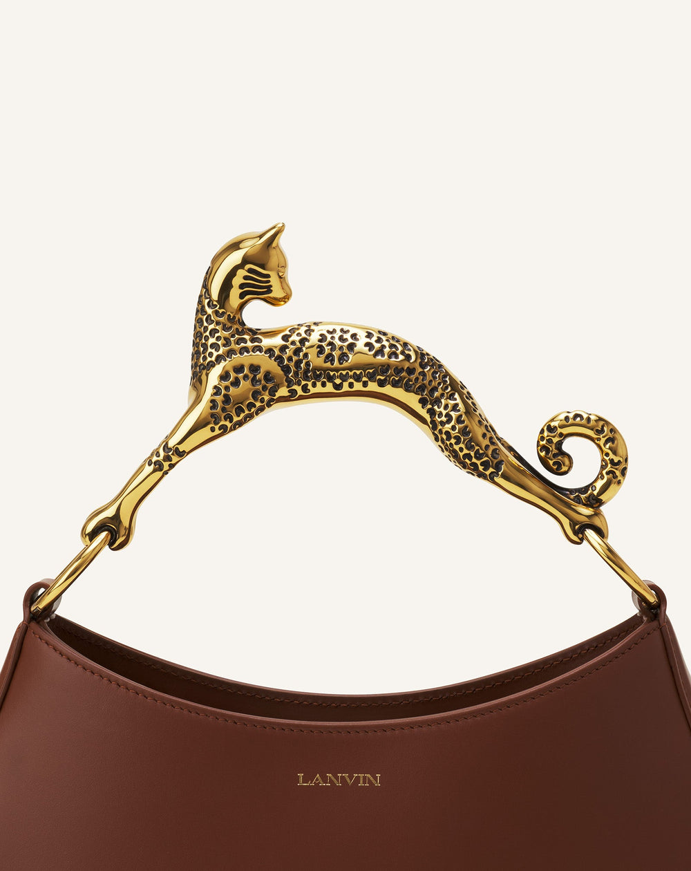 Brown Hobo Cat Leather Bag | Lanvin Women