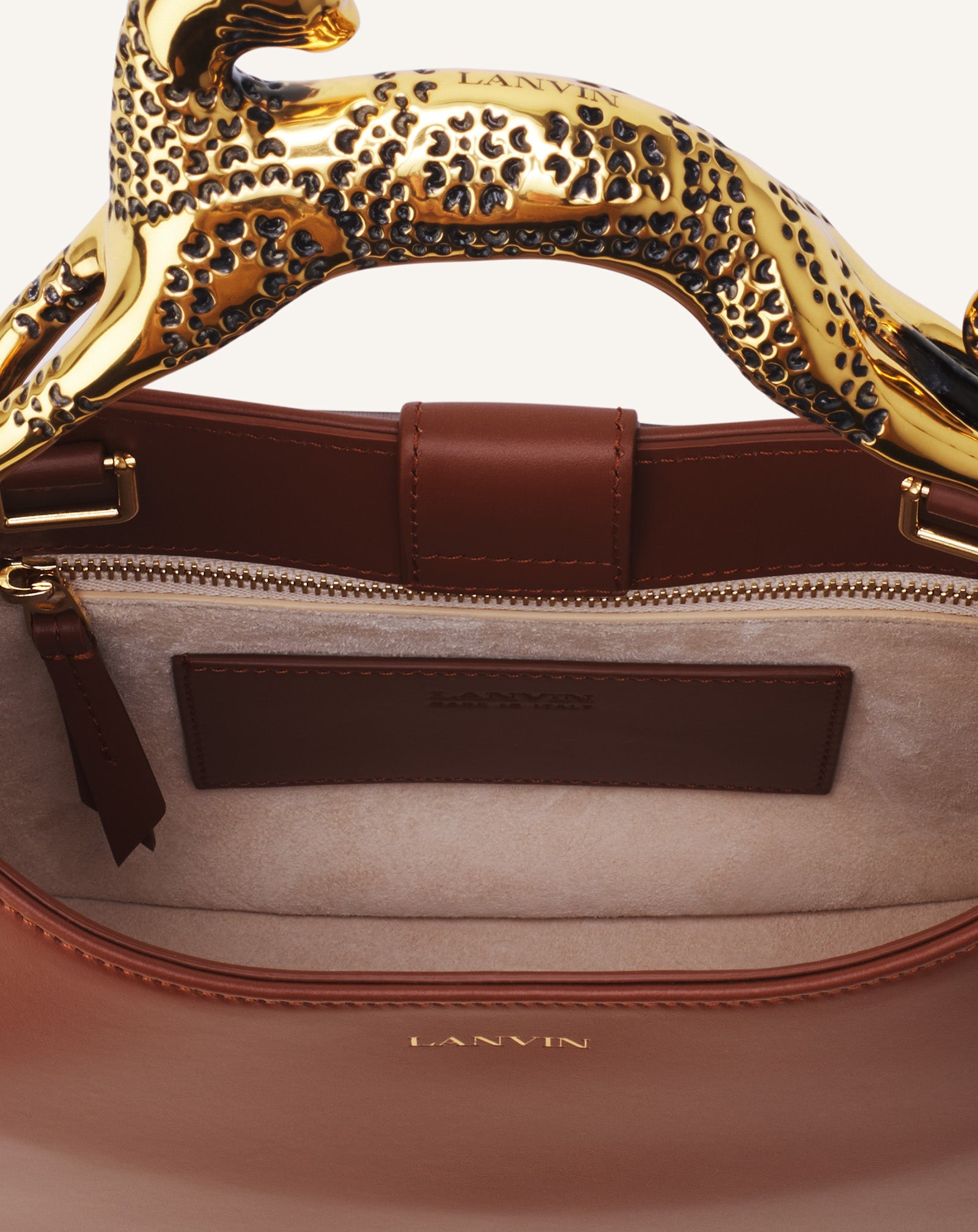 Brown Hobo Cat Leather Bag | Lanvin Women