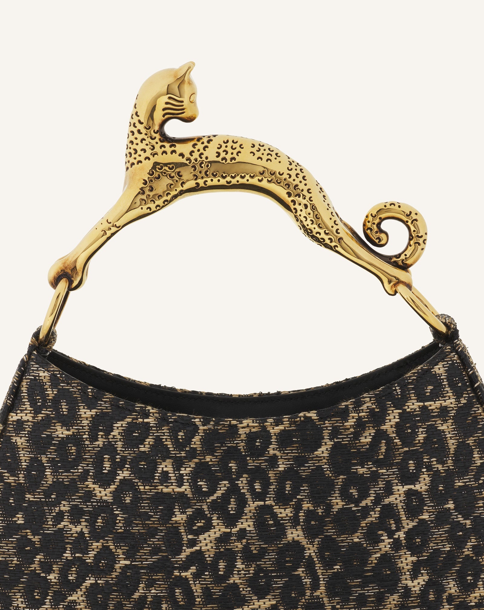 Sac Bobo Pm Poignée Imprimée Léopard Chat Beige | Lanvin Women