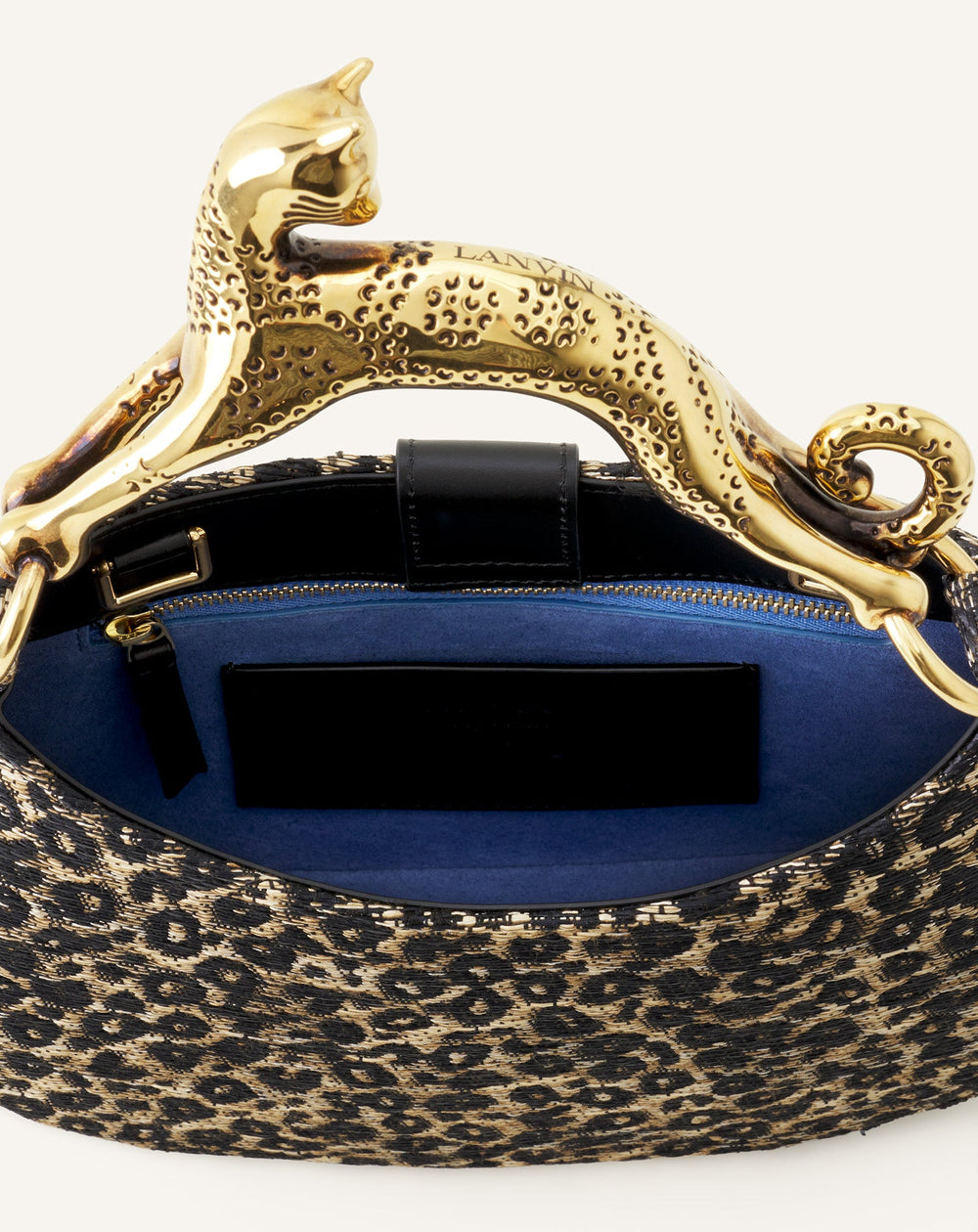Sac Bobo Pm Poignée Imprimée Léopard Chat Beige | Lanvin Women
