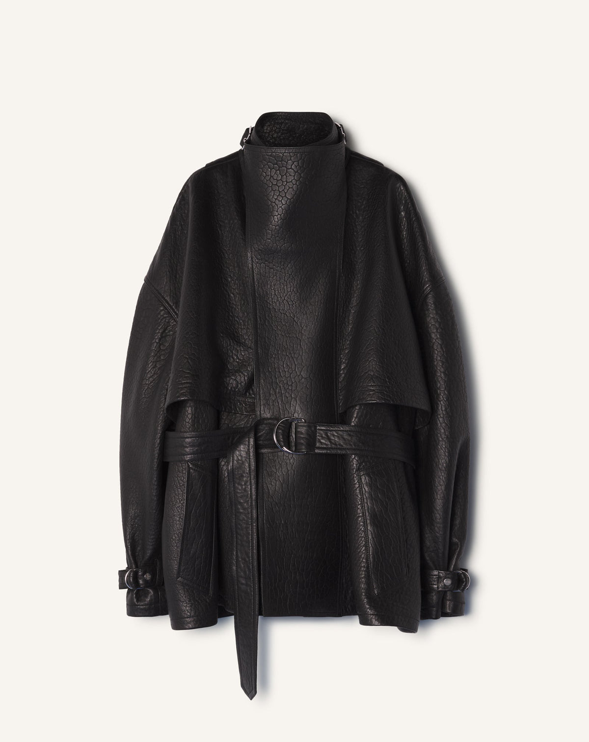 Blouson Col Montant En Cuir Black | Lanvin Women