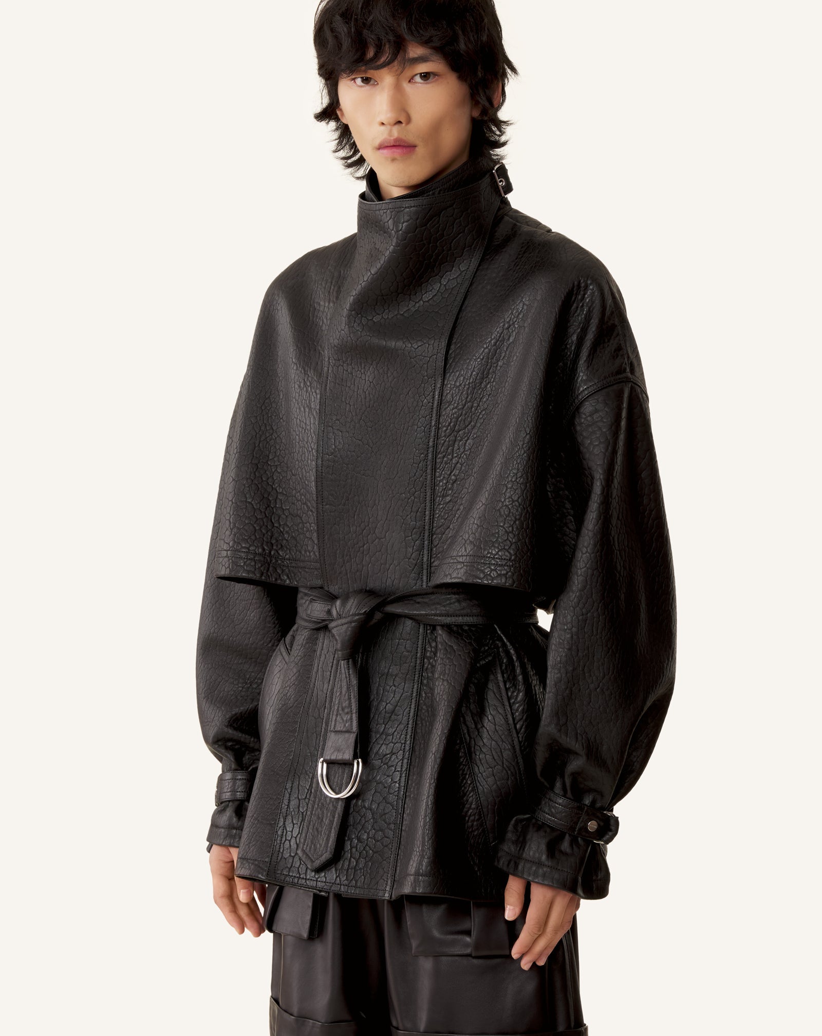 Blouson Col Montant En Cuir Black | Lanvin Women