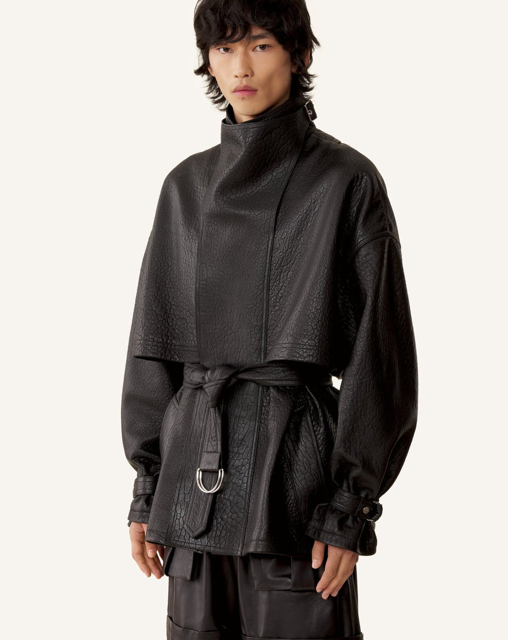 Blouson Col Montant En Cuir Black | Lanvin Women