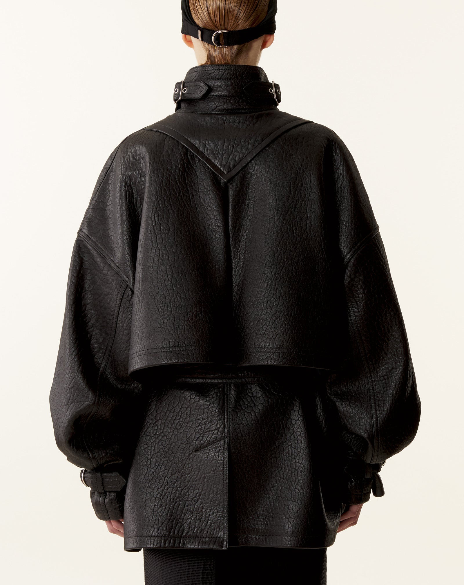 Blouson Col Montant En Cuir Black | Lanvin Women