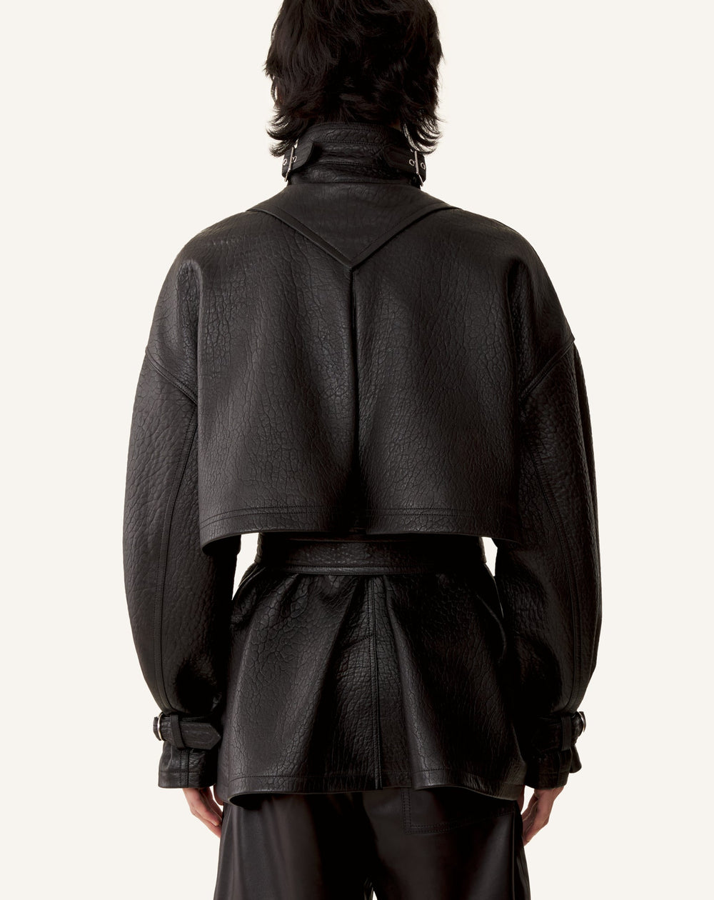 Blouson Col Montant En Cuir Black | Lanvin Women