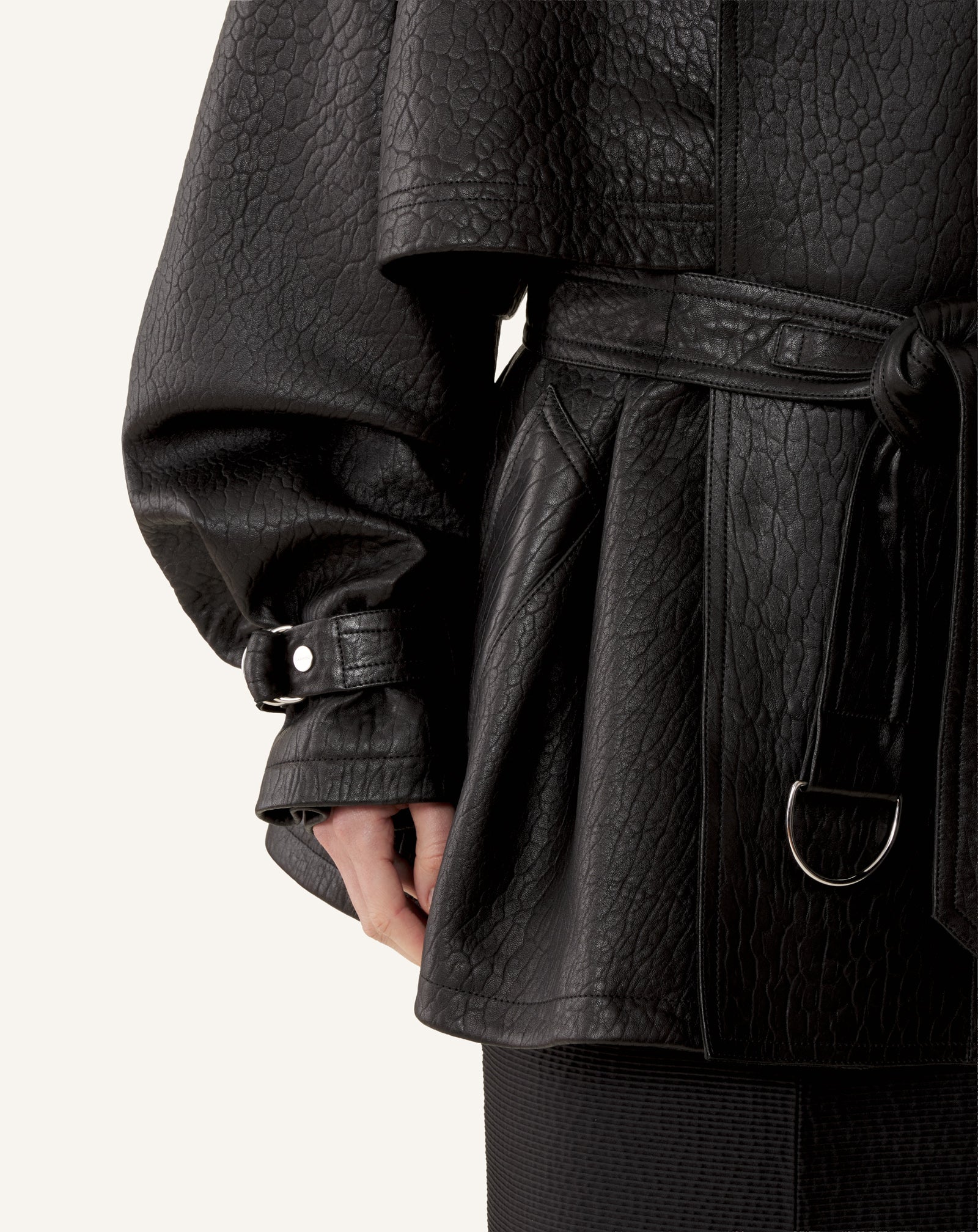 Blouson Col Montant En Cuir Black | Lanvin Women
