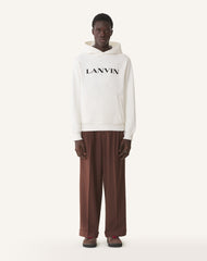 White Lanvin Embroidered Cotton Hoodie | Lanvin Men
