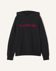 Black Lanvin Embroidered Cotton Hoodie | Lanvin Men