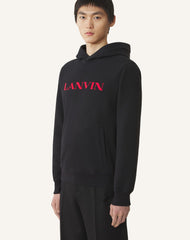 Black Lanvin Embroidered Cotton Hoodie | Lanvin Men