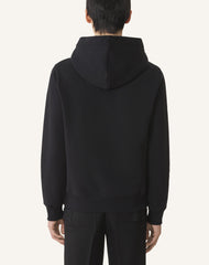 Black Lanvin Embroidered Cotton Hoodie | Lanvin Men