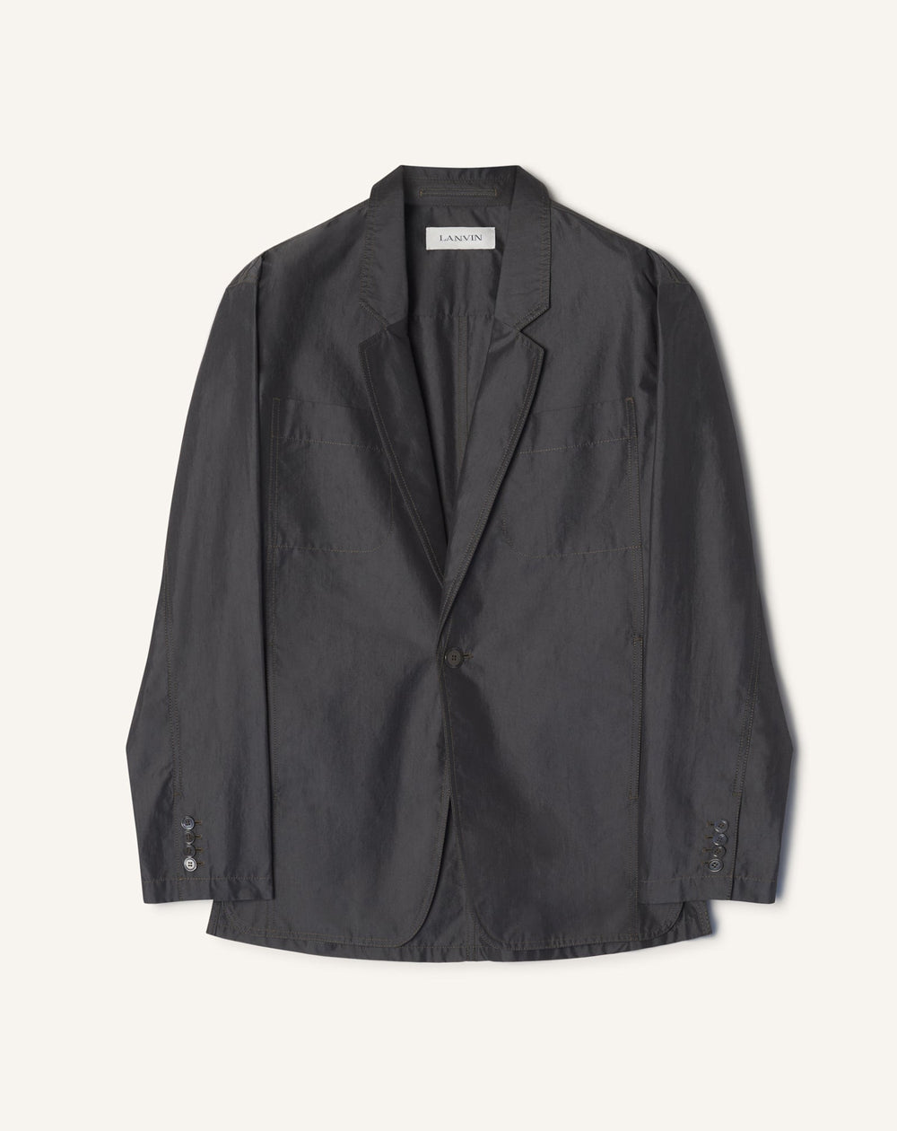 Veste Ample En Chambray Black | Lanvin Men