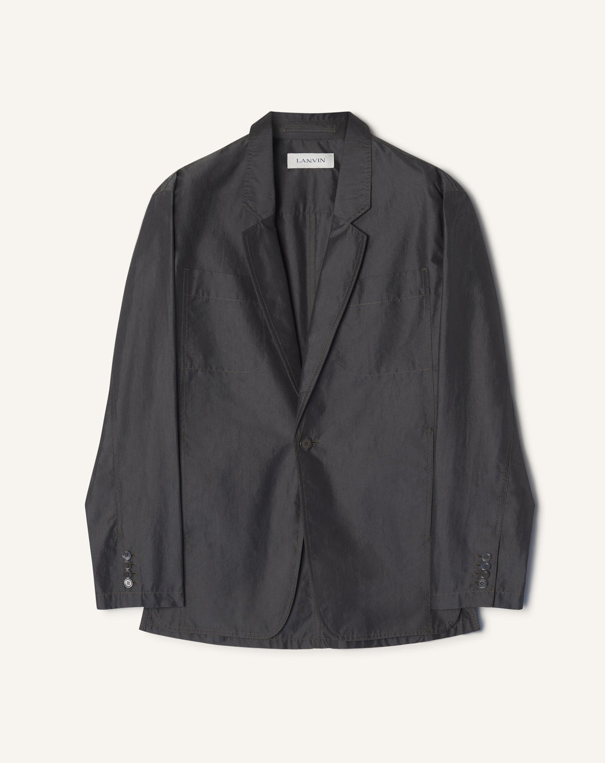 Veste Ample En Chambray Black | Lanvin Men