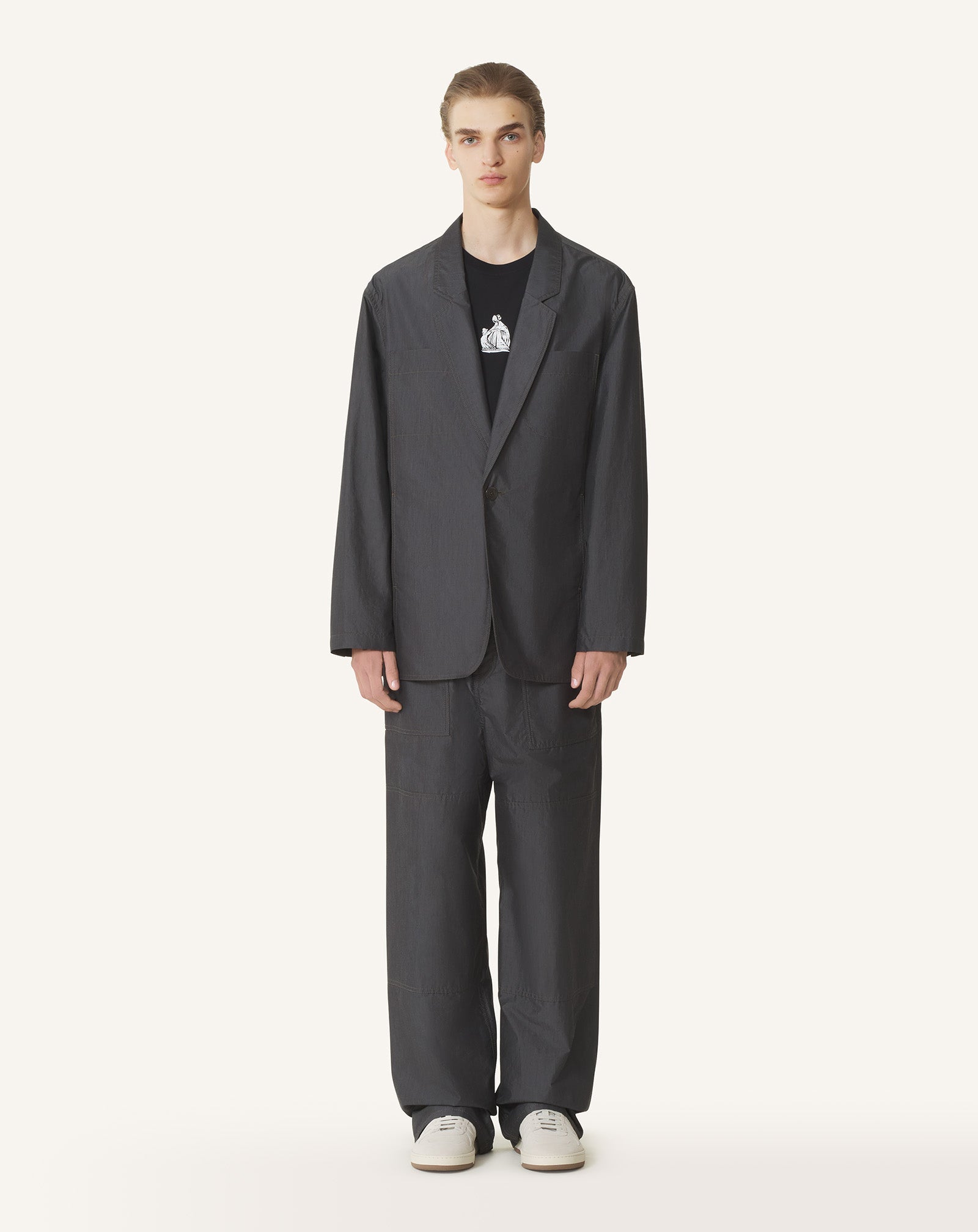 Veste Ample En Chambray Black | Lanvin Men
