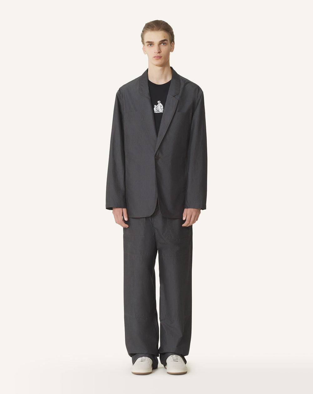 Veste Ample En Chambray Black | Lanvin Men