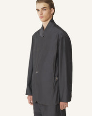 Veste Ample En Chambray Black | Lanvin Men