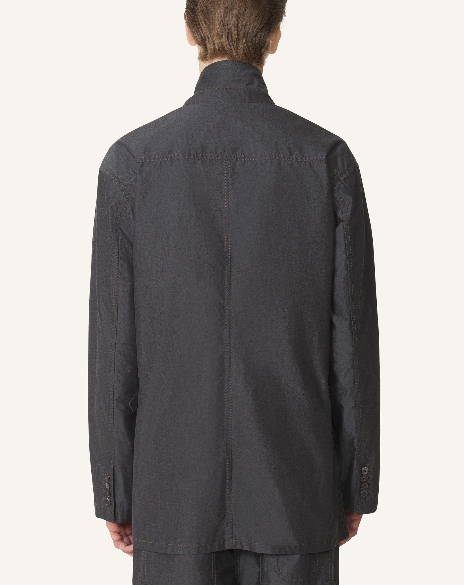 Veste Ample En Chambray Black | Lanvin Men