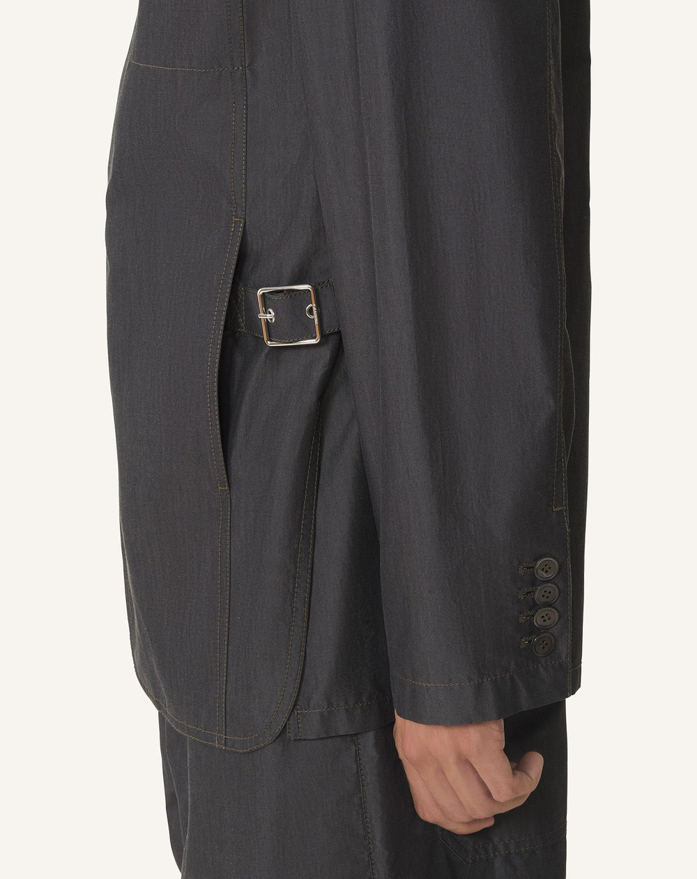Veste Ample En Chambray Black | Lanvin Men