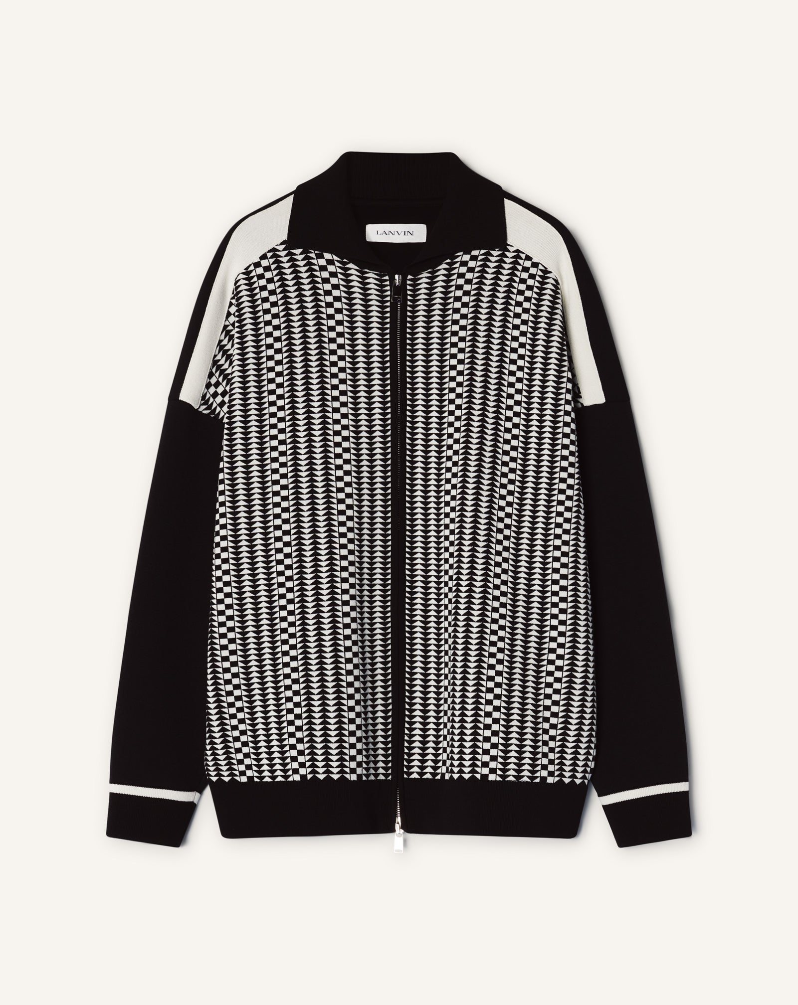 Blouson Zippé En Jacquard De Soie Et Coton Grey | Lanvin Men