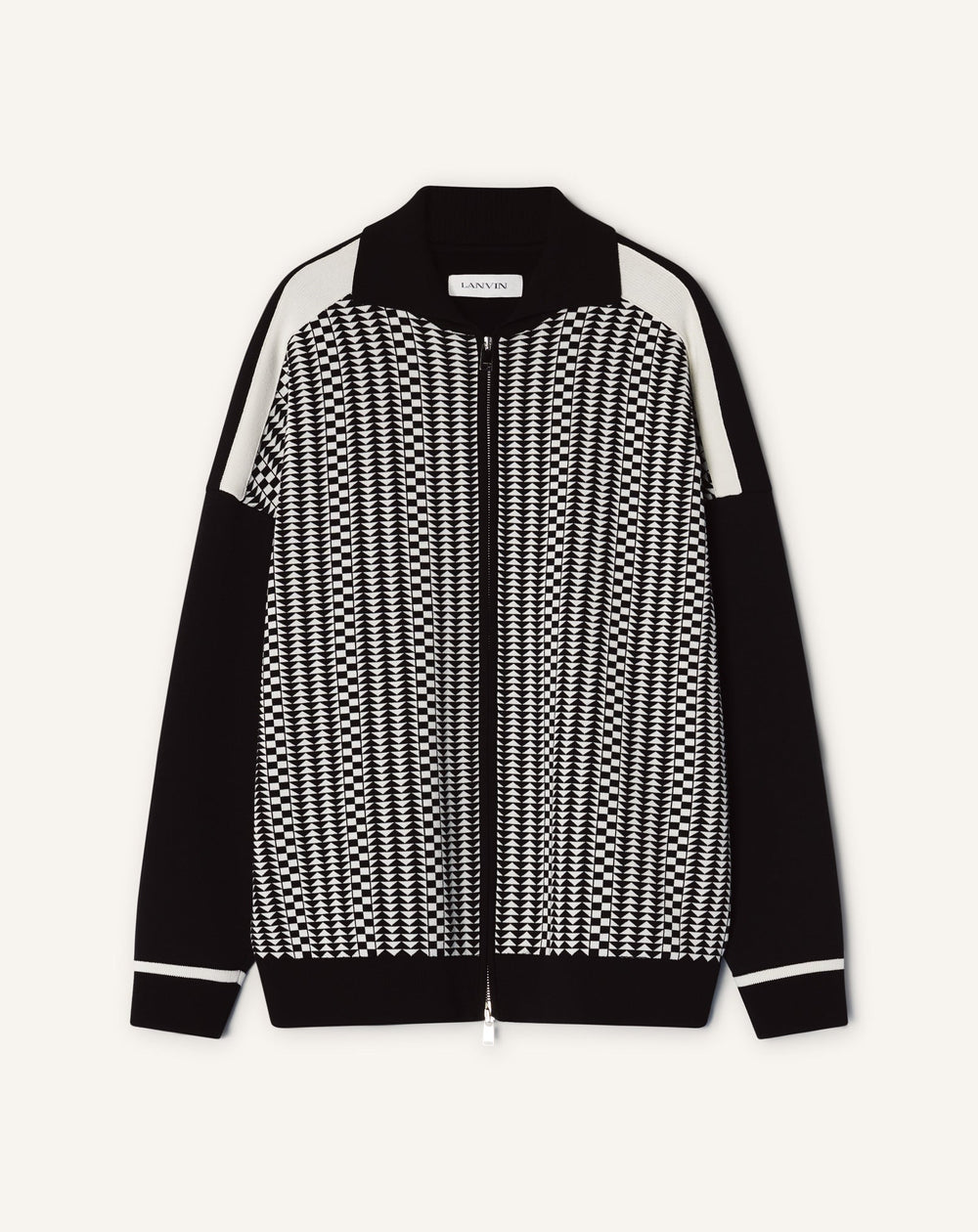 Blouson Zippé En Jacquard De Soie Et Coton Grey | Lanvin Men