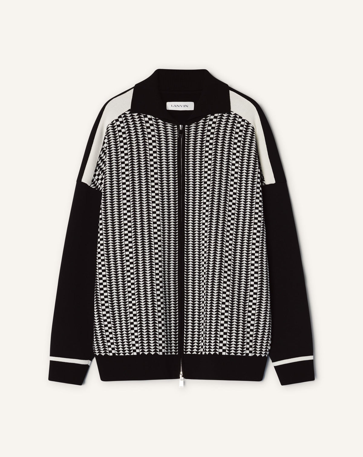 Blouson Zippé En Jacquard De Soie Et Coton Grey | Lanvin Men