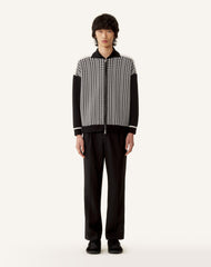 Blouson Zippé En Jacquard De Soie Et Coton Grey | Lanvin Men