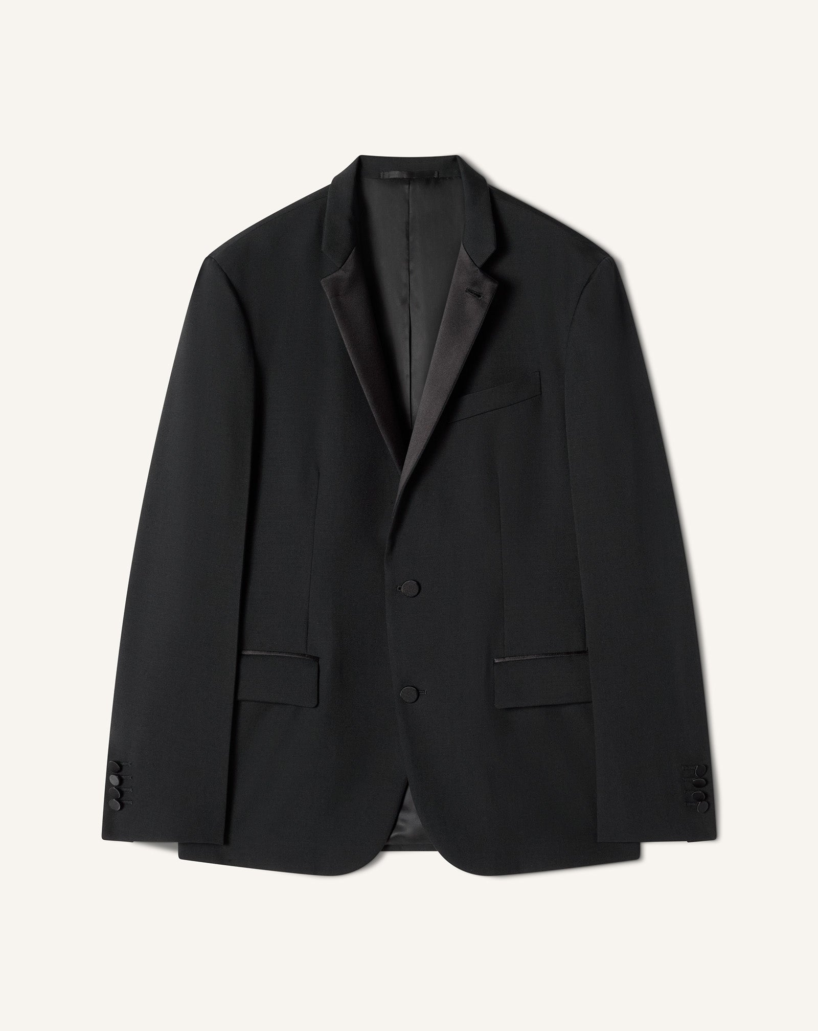 Veste Col Officier En Laine Black | Lanvin Men