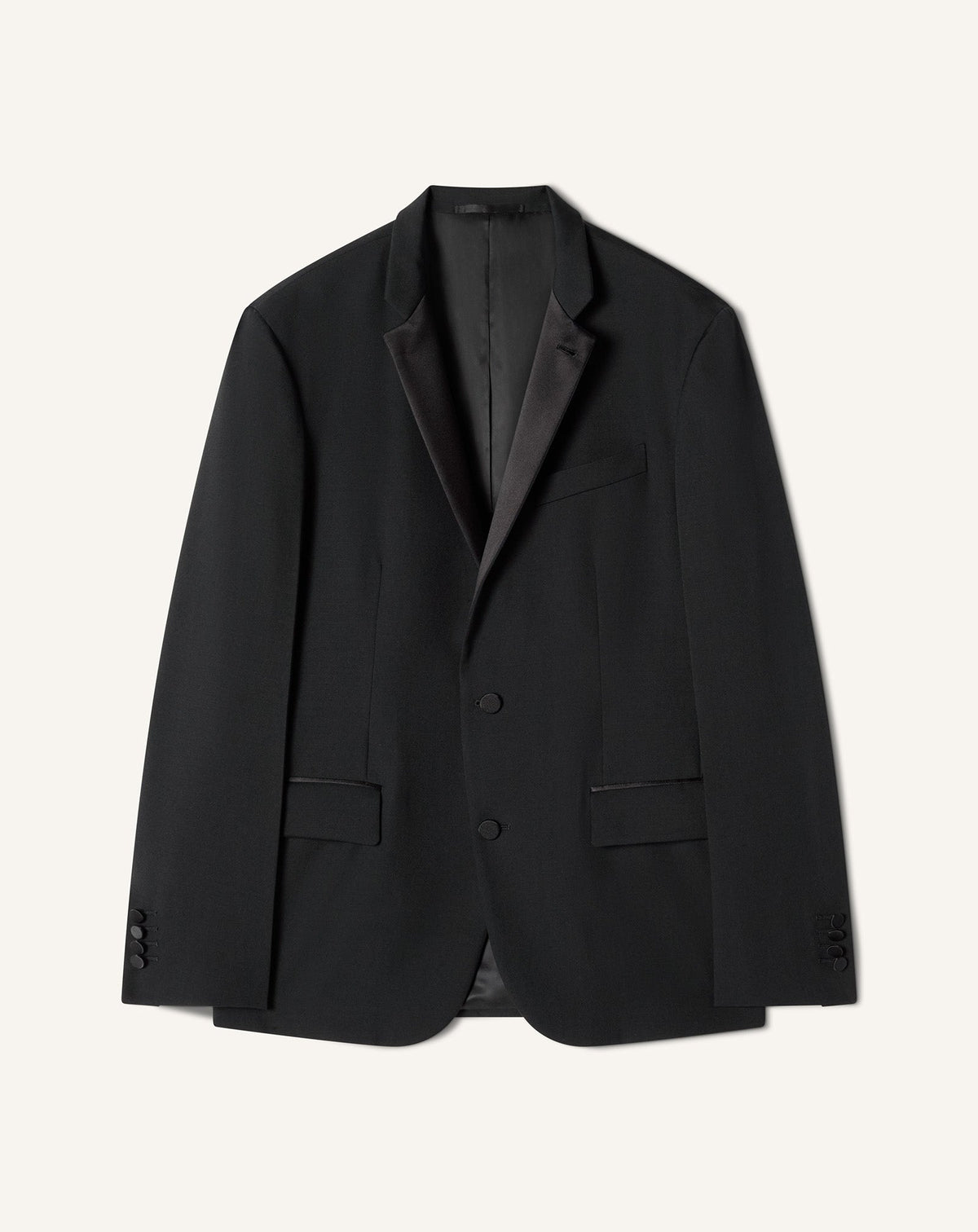 Veste Col Officier En Laine Black | Lanvin Men